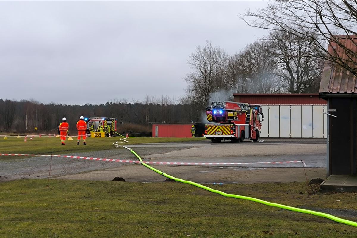 Fire brigade operation at Eschendorf airfield
