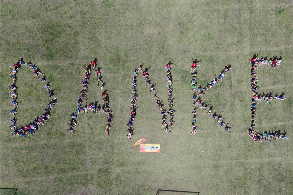 Lolli-Kids say thank you with drone image